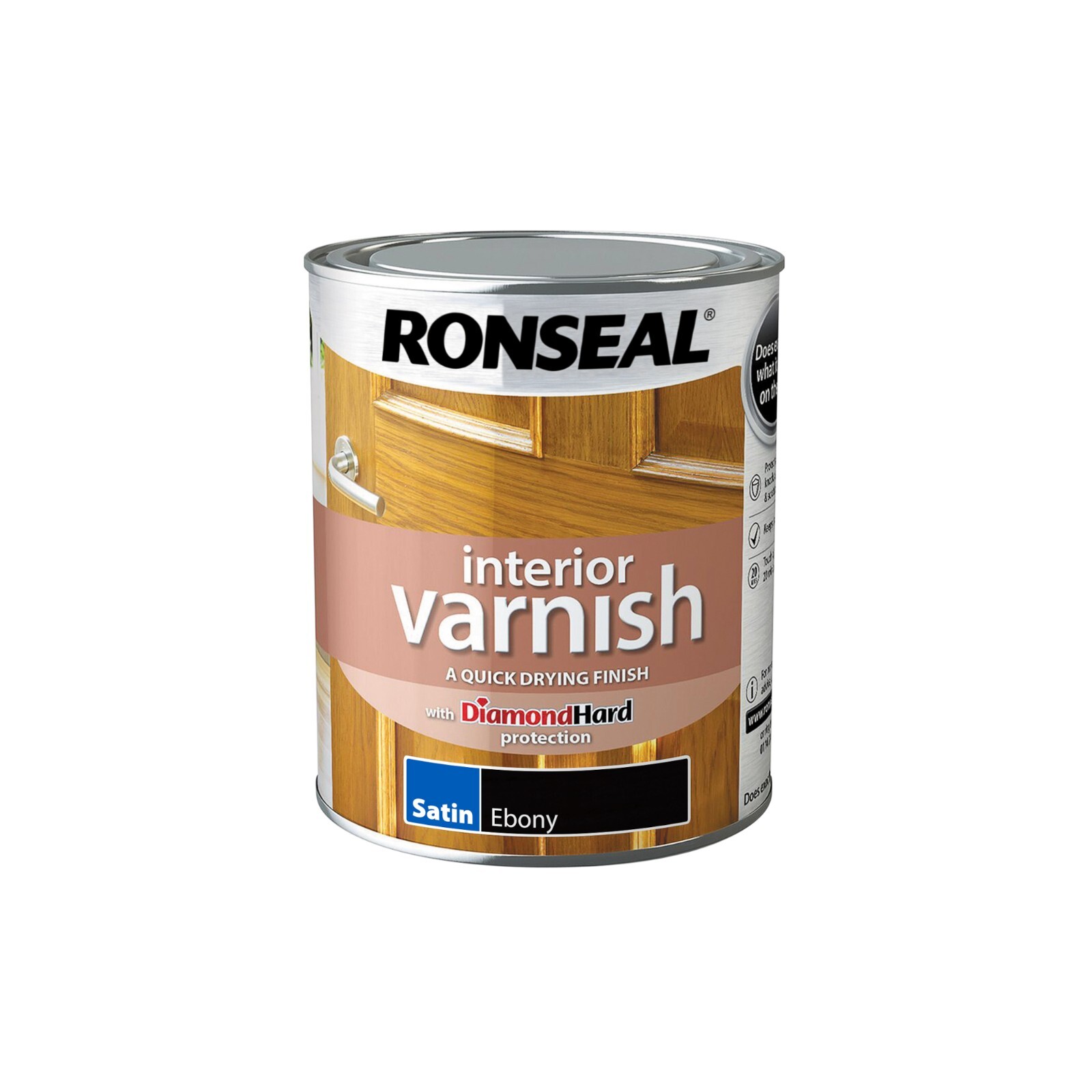 Interior Wood Varnish - Ronseal Interior Varnish Satin Ebony 750ml