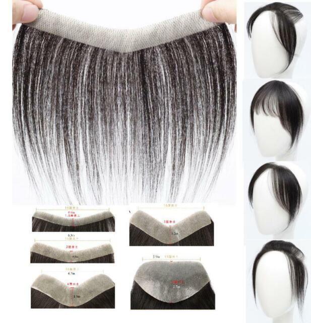 100%Human hair bald forehead cover hairline hairpiece tape on bang for men women 100%Human hair bald forehead cover hairline hairpiece tape on bang for men women
