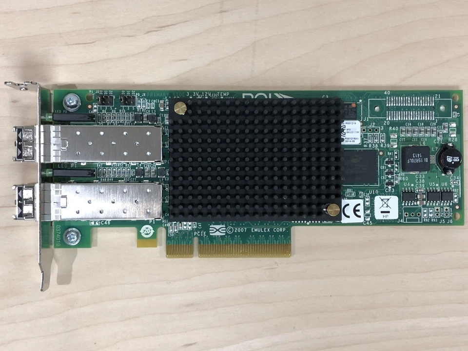 HP HPE 8Gb PCI-e FC HBA Emulex LPE12002 StorageWorks 2x SFP Transceivers LP - Image 4 of 4