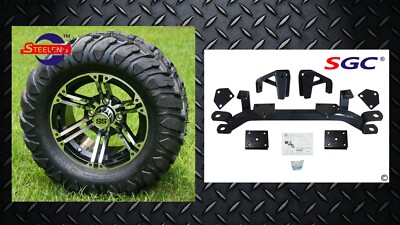 EZGO Medalist/TXT/PDS GAS GOLF CART 4'' LIFT KIT + 12'' WHEELS and 22'' A/T TIRES 