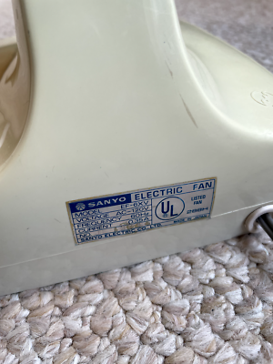 レトロアンティーク電動三洋電機 F-6AS RARE VINTAGE SANYO EF-6XV Oscillating 3-Speed 12” Desk Table Fan