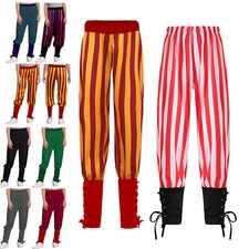 Boys Girls Medieval Viking Navigator Pirate Trousers Renaissance Gothic Pants