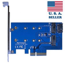M.2 PCIe SSD to PCIe 3.0 x4 and M.2 SATA SSD to SATA III Adapter Card