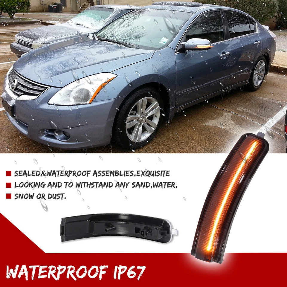 Luces de señalización LED ámbar secuencial de humo para Nissan Máxima 2009-2014 Foto 4 de 4