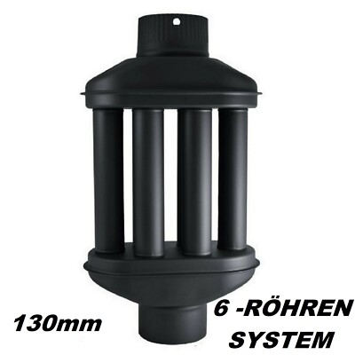 6 Rohr Warmlufttauscher 130mm Kaminrohr Abgasrohr Rauchgaswärmetauscher Ofenrohr