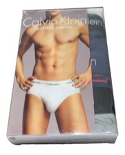 NIB Men  s 3pk Calvin Klein Cotton Stretch Hip Briefs Sz X-Large Navy Blue/gray