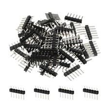Straight Pin Header DIP Single Row 6 Pin 2.54mm Pitch Gold Plated Pack of 50