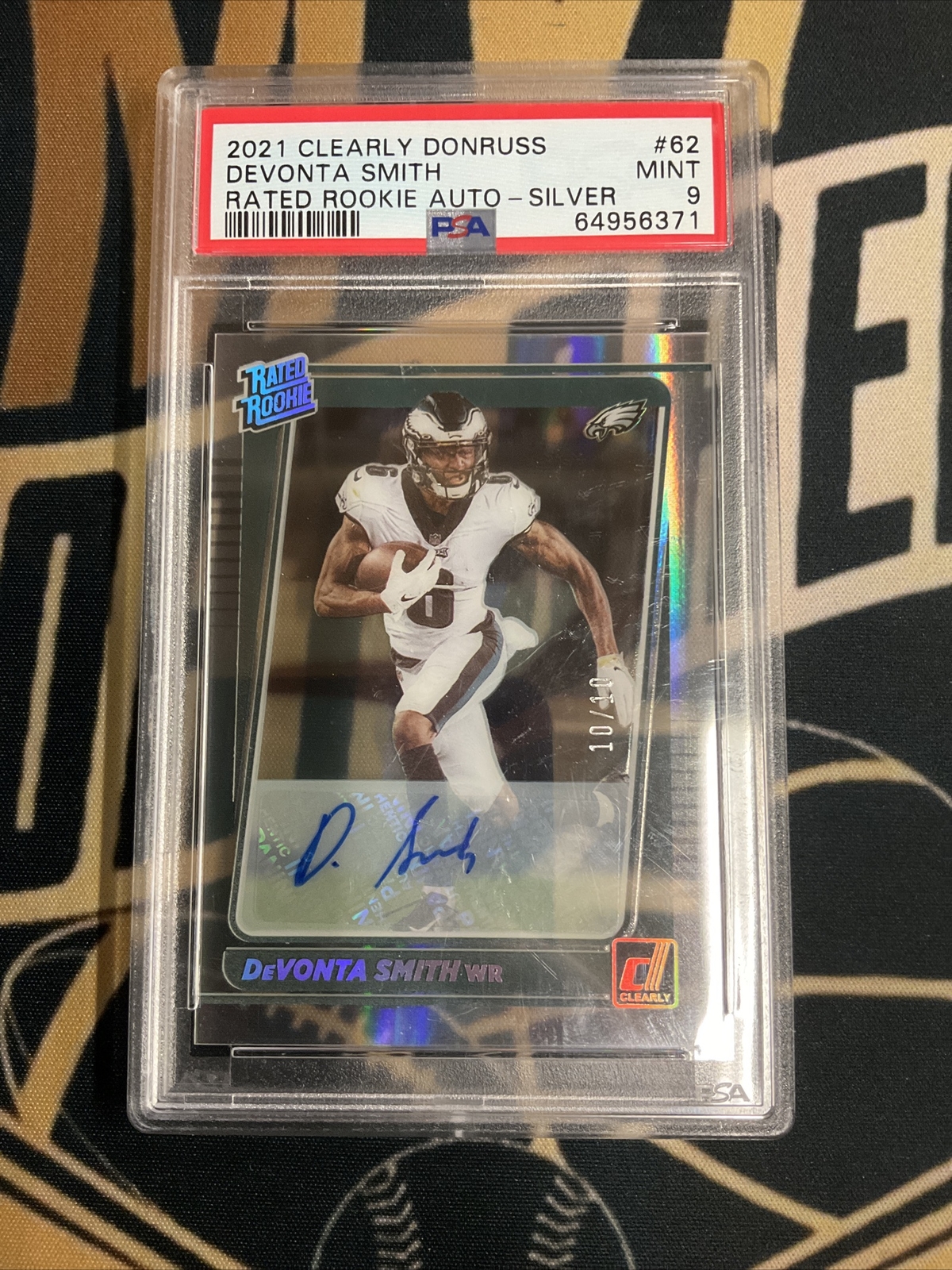 DeVonta Smith Panini Clearly Donruss #62 Rated Rookie Autograph-Silver
