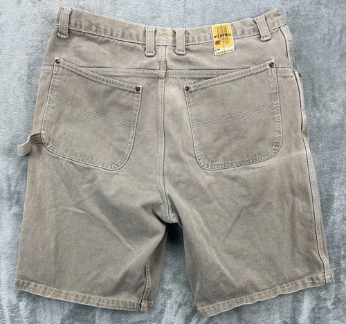 BC Ethnic Mfg Co Men's Carpenter Jean Shorts 36 Beige Denim Cotton - Picture 9 of 10