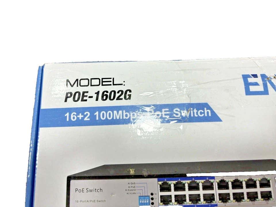 ENS PoE Switch - 100 Mbps 800 ft - Standard IEEE 802 3i/3u/3x/af/at Protocol ... - Image 2 of 4
