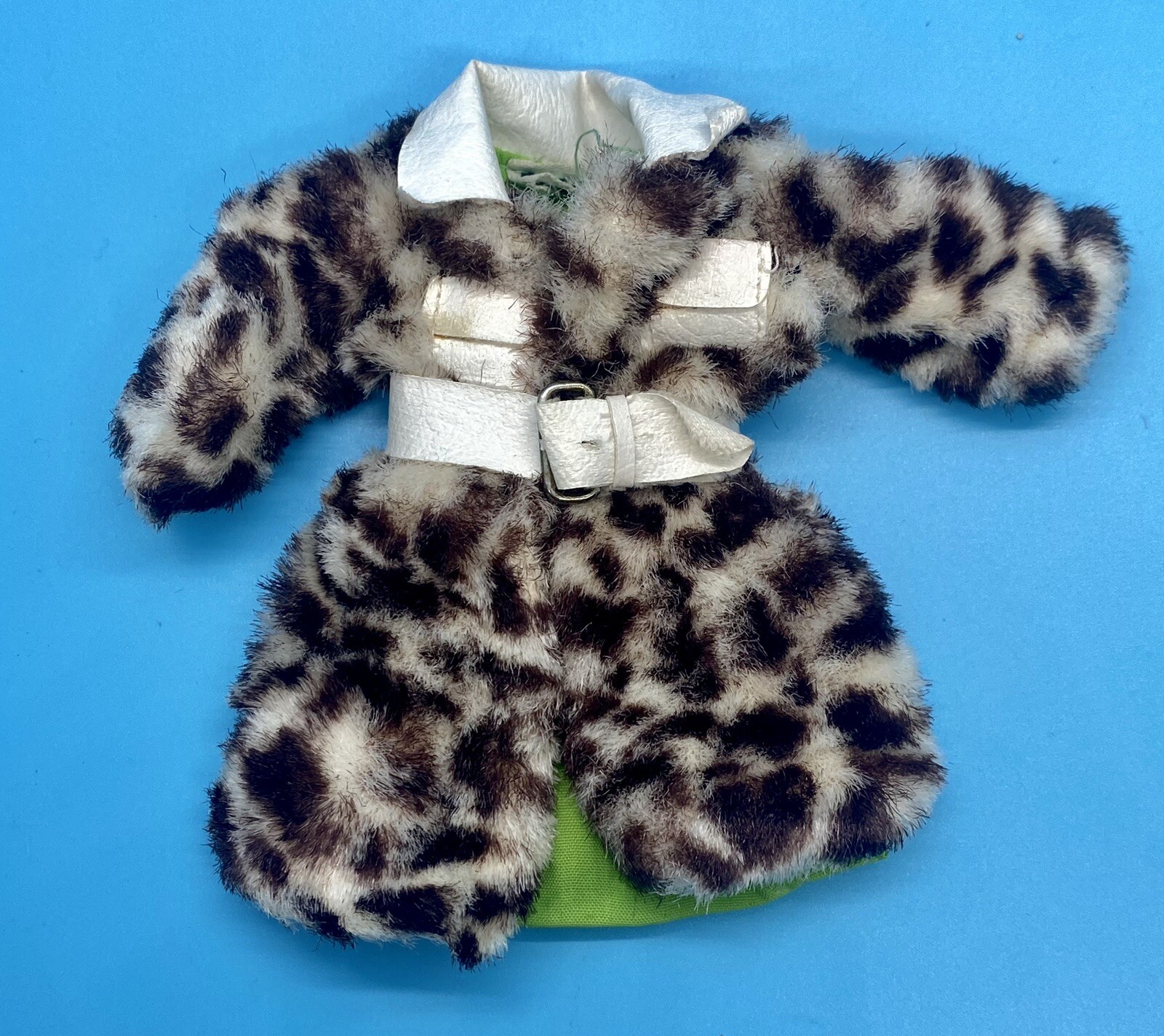 #2 Giacca Pony Vintage Francie Barbie Stampa Leopardata #1240 Fodera Verde