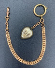 with Religious Heart Pendant c.1920 Victorian Gold Filled Watch Chain Chatelaine