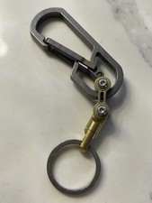 EDC Titanium Bronze Anodize Carabiner, Titanium Gold Anodize Bike Links Keychain