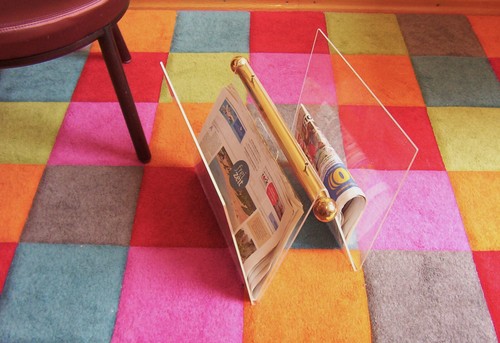 70er J. Zeitschriftenständer W, David Lange für Roche Bobois France, double vé - Bild 3 von 10
