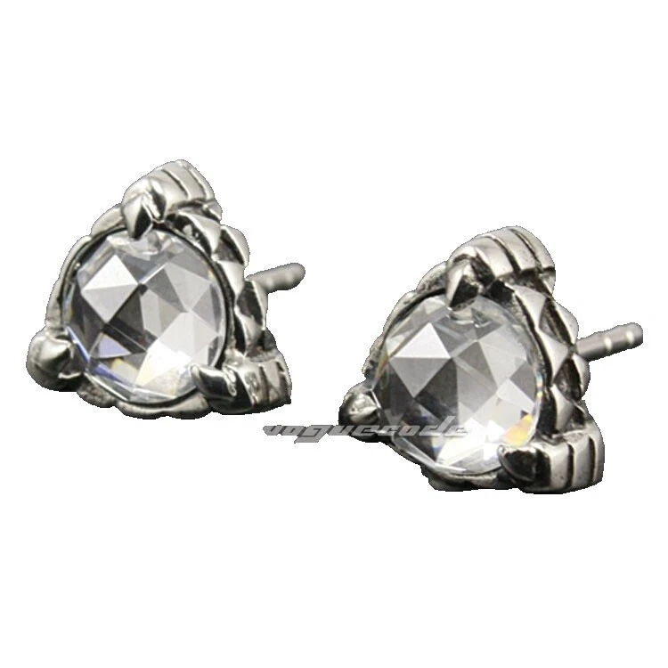 Zirconia Cúbica Pendientes Blanco De Acero Inoxidable para Hombres