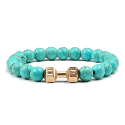 Gym Dumbbells Beads Bracelet Natural Stone Barbell Energy Weights Bracelets for - Picture 103 of 123