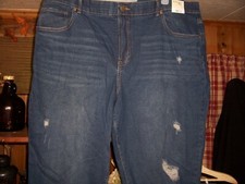 TERRA AND SKY LADIES DENIM BOYFRIEND JEANS PANTS SIZE 16W CASUAL CUFFED BOTTOM