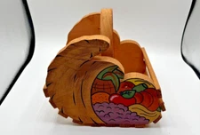 Vtg Thanksgiving Fruit and Vegetable Cornucopia Thanksgiving Table Decor Fall!