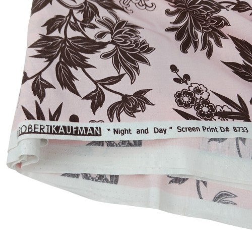 Robert Kaufman NIght and Day fabric 2.5yds Pink Brown floral 100% Cotton - Picture 6 of 7