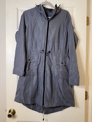 Athleta Everyday Anorak Lightweight Long Coastline Blue Jacket Full Zip XS