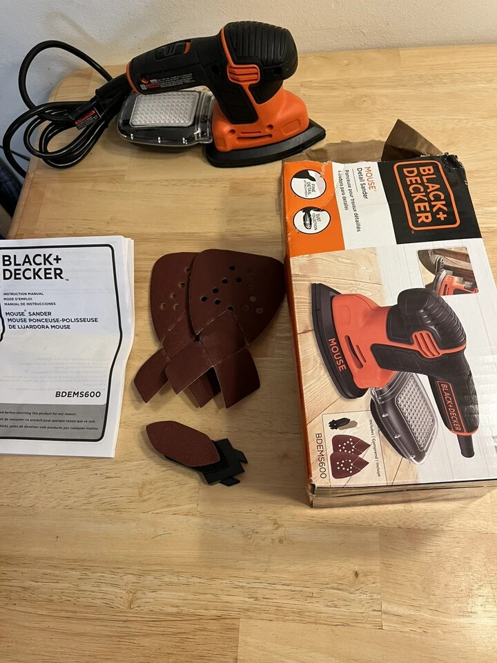Black & Decker BDEMS600 Mouse Detail Sander 3-Position Compact Sanding Tool