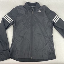 Adidas Womens Running Jacket Small Response Windbreaker Full Zip Black Track Gym