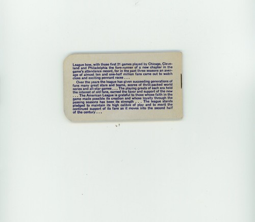 1951 Golden Anniversary American Baseball League Official Schedule NM/MT Yankees - Picture 2 of 2