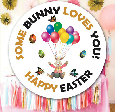 24 GLÄNZENDE Osterei Partytüte Hase Hasen Aufkleber süße Kegel Etiketten
