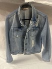 Highway Jeans Women Jacket SizeXL Blue Denim Distressed Button Retro 80s Fashion