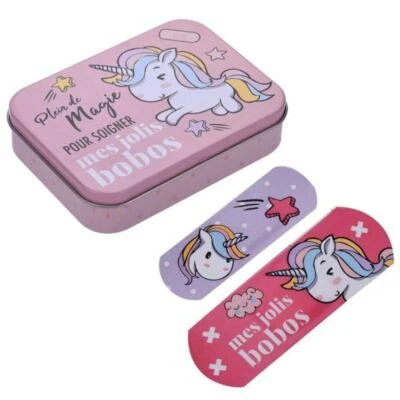TAKE CARE UNICORNO BOX METALLO 24 MEDICAZIONI ADESIVE CEROTTI STERILI PER RAGAZZI BAMBINI