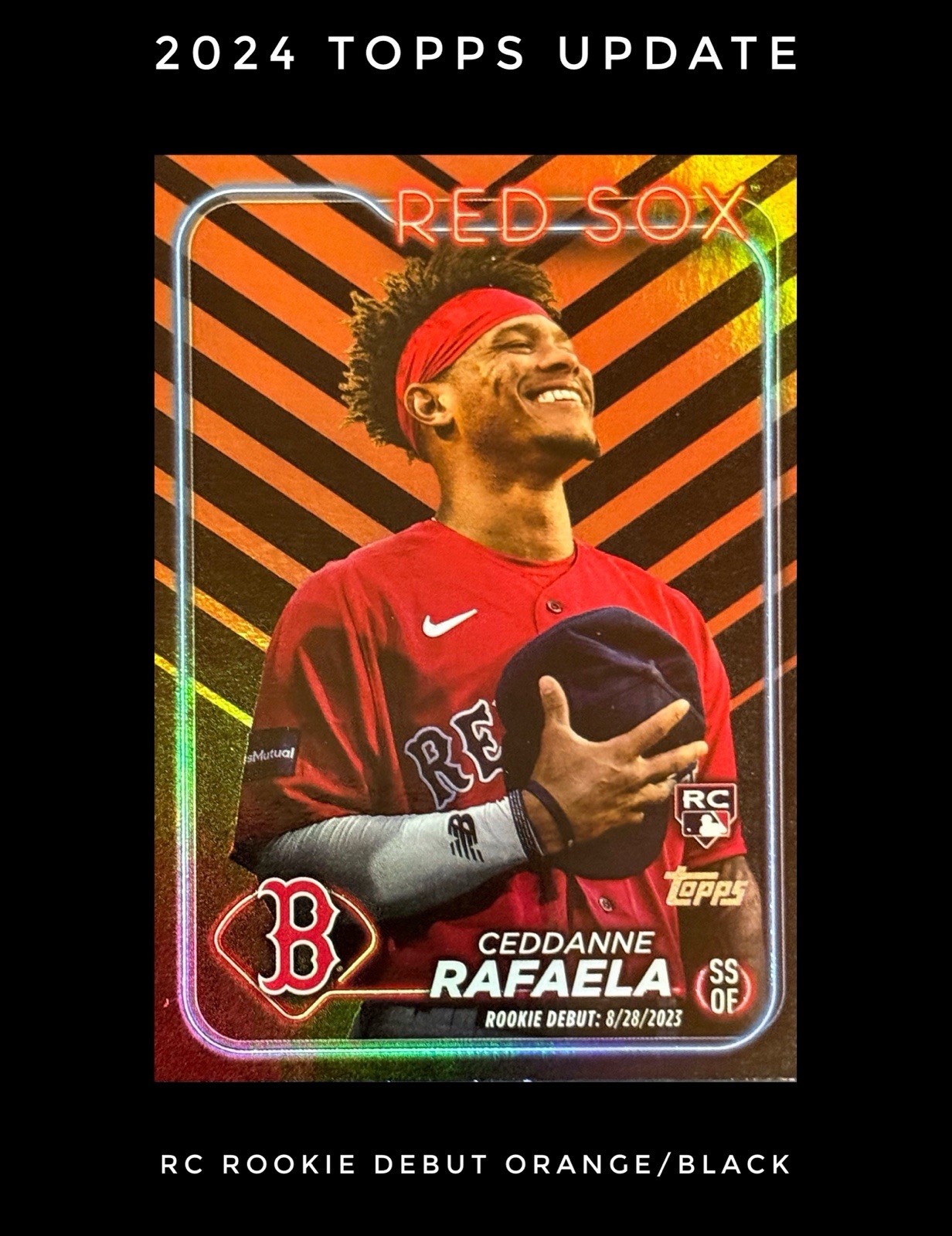 Ceddanne Rafaela 2024 Topps Update Series US110 Rookie Debut Orange & Black RC