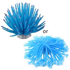 Artificial Sea Anemone Blue Fake Coral Ornaments for Decor 1 Count Fish House