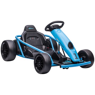 24V 8.1 MPH Electric Go Kart with Music, Horn Honking, Slow Start, Blue
