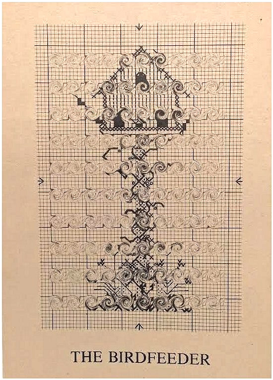 Cedar Hill THE BIRDFEEDER Cross Stitch Pattern Leaflet OOP ~ no color picture