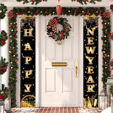 2026 New Year Decorations -72 x 12 Inch Happy New Year Front Door Porch Sign Ban