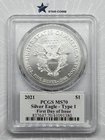 2021 Silver Eagle T-1 PCGS MS70 First Day of Issue