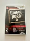 Wii Guitar Hero 5 Game with Manual
