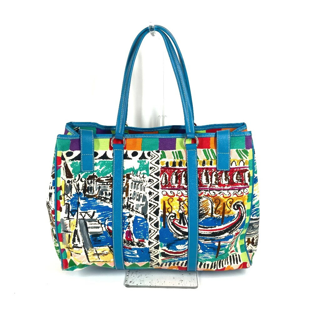 Prada Triangle Logo Plate All Over Pattern Bag Sh… - image 2
