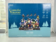 Carole Towne Collection SEIP PIER Santa Reindeer Musical LED Lights Open Box New