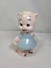 Vintage Ceramic Petunia Pig Figurine 1940s Looney Tunes 