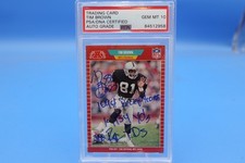 1989 Pro Set Tim Brown RC Signed & Inscribed PSA/DNA Authentic Auto Grade 10