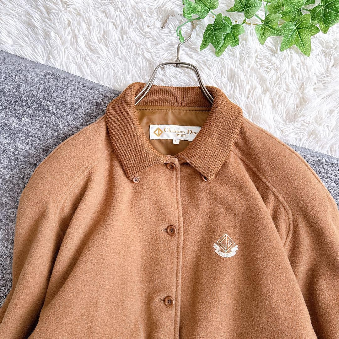 Christian Dior Jacket Vintage Wool Brown Short Length Embroidered