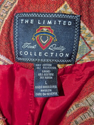 Vintage The Limited Collection Jacket Blazer Aztec Tribal Western Red Large - Picture 17 of 20