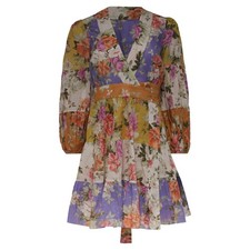 Zimmermann Pattie Belted Voile Wrap Mini Dress In -Print Cotton Women Mu XS