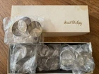 Vintage Marshall Field & Co 12 Sterling Silver Napkin Rings w/Original Box & Tag