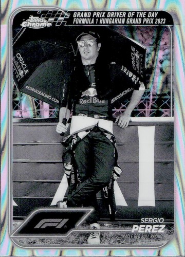 Sergio Perez 2024 Topps Chrome Formula 1 Black White Raywave Refractor #169