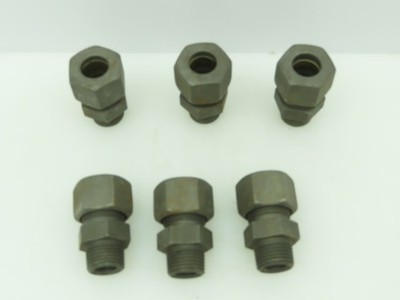 VOSS Steel Flareless Metric Straight Male Connector 16mm Tube  1/2 BSPT Lot of 6