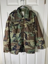 VTG US Army M65 Field Jacket Small Regular Woodland Camo Military Lined Coat