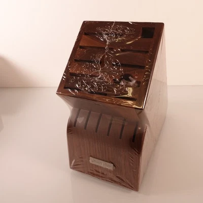 WUSTHOF CUTLERY Wusthof 17-Slot Knife Storage Block Walnut New in Box 2099601706 Wood Block Only