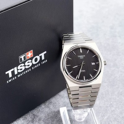 Tissot PRX T137.410.11.051.00 Quartz Men's Watch Stainless Steel Black Dial 40mm